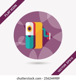 Pencil sharpener flat icon with long shadow,eps10