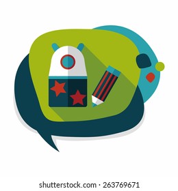 Pencil sharpener flat icon with long shadow,eps10