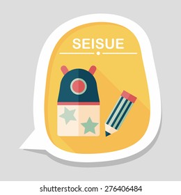 Pencil sharpener flat icon with long shadow,eps10