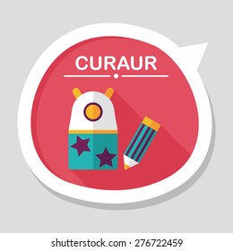 Pencil sharpener flat icon with long shadow,eps10