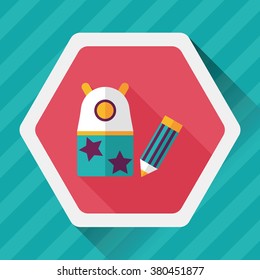 Pencil sharpener flat icon with long shadow,eps10