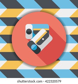 Pencil sharpener flat icon with long shadow,eps10