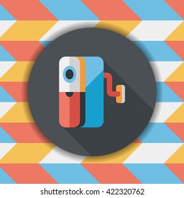 Pencil sharpener flat icon with long shadow,eps10