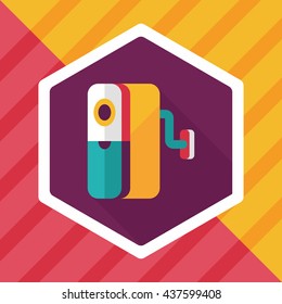 Pencil sharpener flat icon with long shadow,eps10