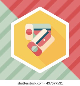Pencil sharpener flat icon with long shadow,eps10