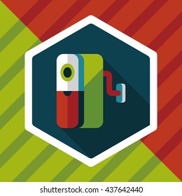 Pencil sharpener flat icon with long shadow,eps10
