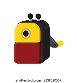 Pencil sharpener flat vector design illustration isolated on white background.