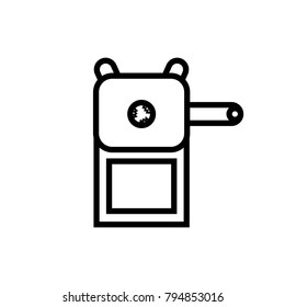 pencil sharpener icon with crank