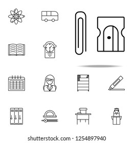 pencil sharpener and sharpener icon. education icons universal set for web and mobile
