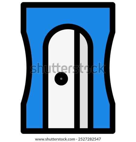 pencil sharpener icon with flat outline style