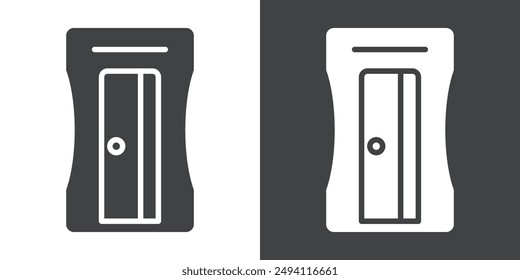 Pencil sharpener icon Flat set in black and white color outline vector