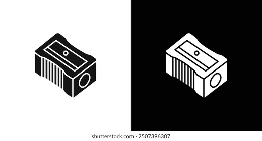 Pencil sharpener icon Flat vector set outline