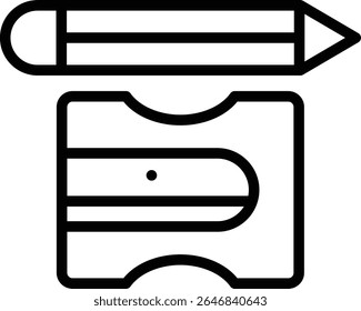 ícone de apontador de lápis ilustração design com contorno, isso não é feito de qualquer geração de IA