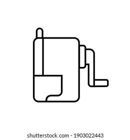 Pencil sharpener Icon. Pencil sharpener Line Art Logo. Vector Illustration. Isolated on White Background. Editable Stroke