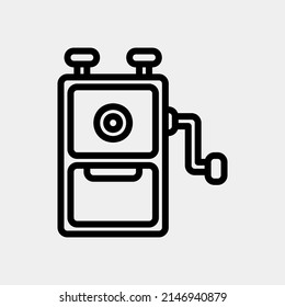Icono de agudo de lápiz en estilo de línea, uso para presentación de aplicaciones móviles del sitio web