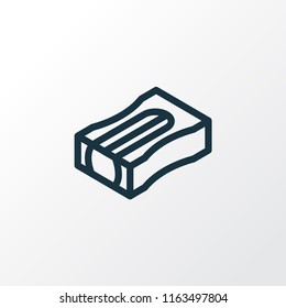 Pencil sharpener icon line symbol. Premium quality isolated sharpen element in trendy style.