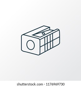 Pencil sharpener icon line symbol. Premium quality isolated sharpen element in trendy style.