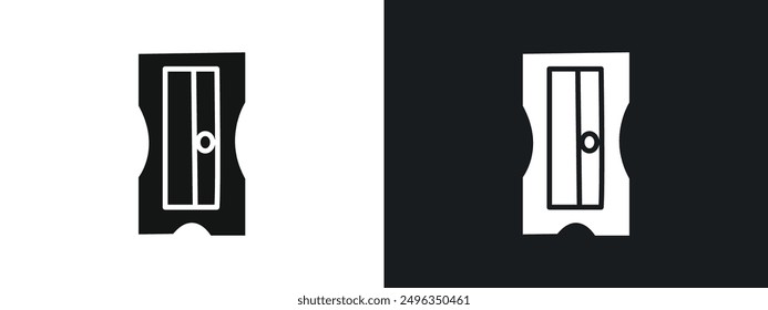 Pencil sharpener icon linear graphics set vector in black