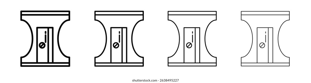 Pencil sharpener icon Outline sign symbol set