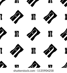 Pencil Sharpener Icon Seamless Pattern, Sharpener Vector Art Illustration