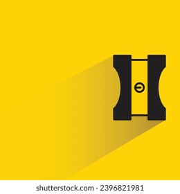 pencil sharpener icon with shadow on yellow background