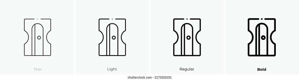 pencil sharpener icon. Thin, Light Regular And Bold style design isolated on white background