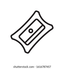 Pencil sharpener icon in trendy outline style design. Vector graphic illustration. Suitable for website design, logo, app, and ui. Editable vector stroke. EPS 10.