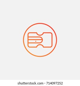 Pencil sharpener icon.gradient illustration isolated vector sign symbol