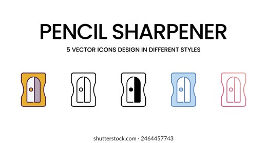 Pencil Sharpener icons different style vector stock illustration