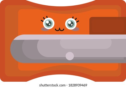 Pencil sharpener, illustration, vector on white background