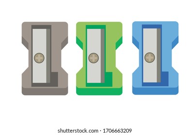 Enfocador de lápiz Aislado en fondo blanco.Icono de abrajo de lápiz. Ilustración vectorial en diseño plano.

