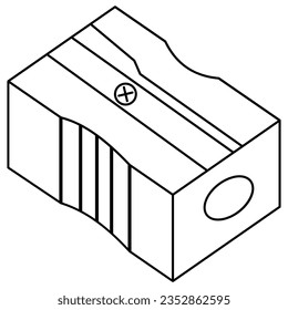 Pencil Sharpener line art illustration. Vector illustration with education theme. Back to school.