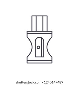 Pencil sharpener line icon concept. Pencil sharpener vector linear illustration, symbol, sign