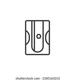 Pencil sharpener line icon. linear style sign for mobile concept and web design. Sharpener vector icon. Symbol, logo illustration. Vector graphics
