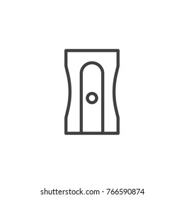 Pencil sharpener line icon, outline vector sign, linear style pictogram isolated on white. Symbol, logo illustration. Editable stroke