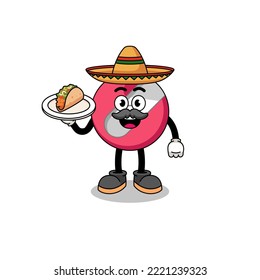 pencil sharpener as a mexican chef Character cartoon
