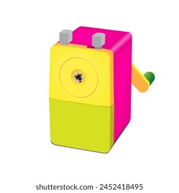 Pencil sharpener multicolor on white background. Vector illustration EPS 10.