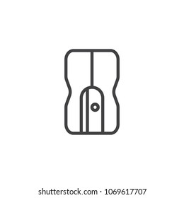 Pencil sharpener outline icon. linear style sign for mobile concept and web design. simple line vector icon. Symbol, logo illustration. Pixel perfect vector graphics