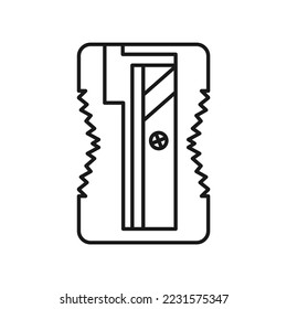 Pencil Sharpener outline icon, vector illustration in trendy design style, isolated on white background. The best editable graphic resources for many purposes. Suitable for website, logo, and ui. 