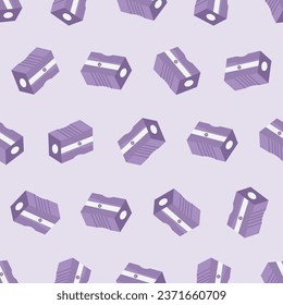 Pencil sharpener seamless pattern. Suitable for backgrounds, wallpapers, fabrics, textiles, wrapping papers, printed materials, and many more.