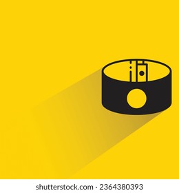 pencil sharpener with shadow on yellow background