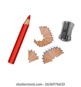 Pencil, Sharpener, and Shavings A School and Art Supplies Still Life