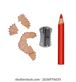 Pencil, Sharpener, and Shavings A School and Art Supplies Still Life