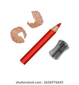 Pencil, Sharpener, and Shavings A School and Art Supplies Still Life