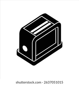 Pencil Sharpener Silhouette Vector Illustration on White Background