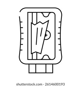 pencil sharpener stationery line icon vector. pencil sharpener stationery sign. isolated contour symbol black illustration
