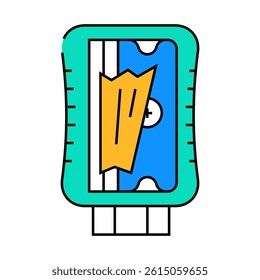 pencil sharpener stationery line icon vector. pencil sharpener stationery sign. isolated symbol illustration