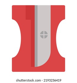 Pencil sharpener. Stationery for school and office. Flat style. Vector illustration
