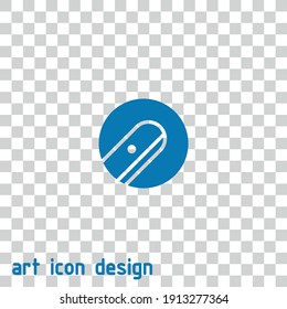 pencil sharpener vector icon on an abstract background