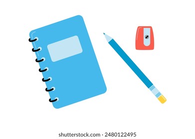 pencil and sharpener vector illustration